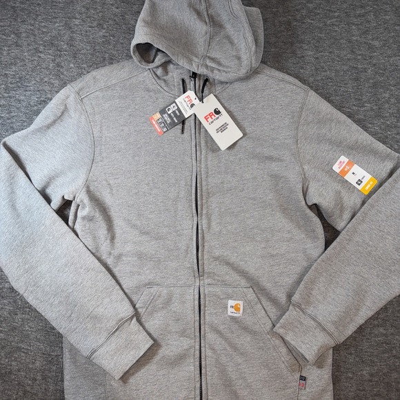 Carhartt Men FR TS4982-FRM Flame Resistant Hoodie CAT3 2112 Gray Medium TALL NEW - Picture 2 of 16